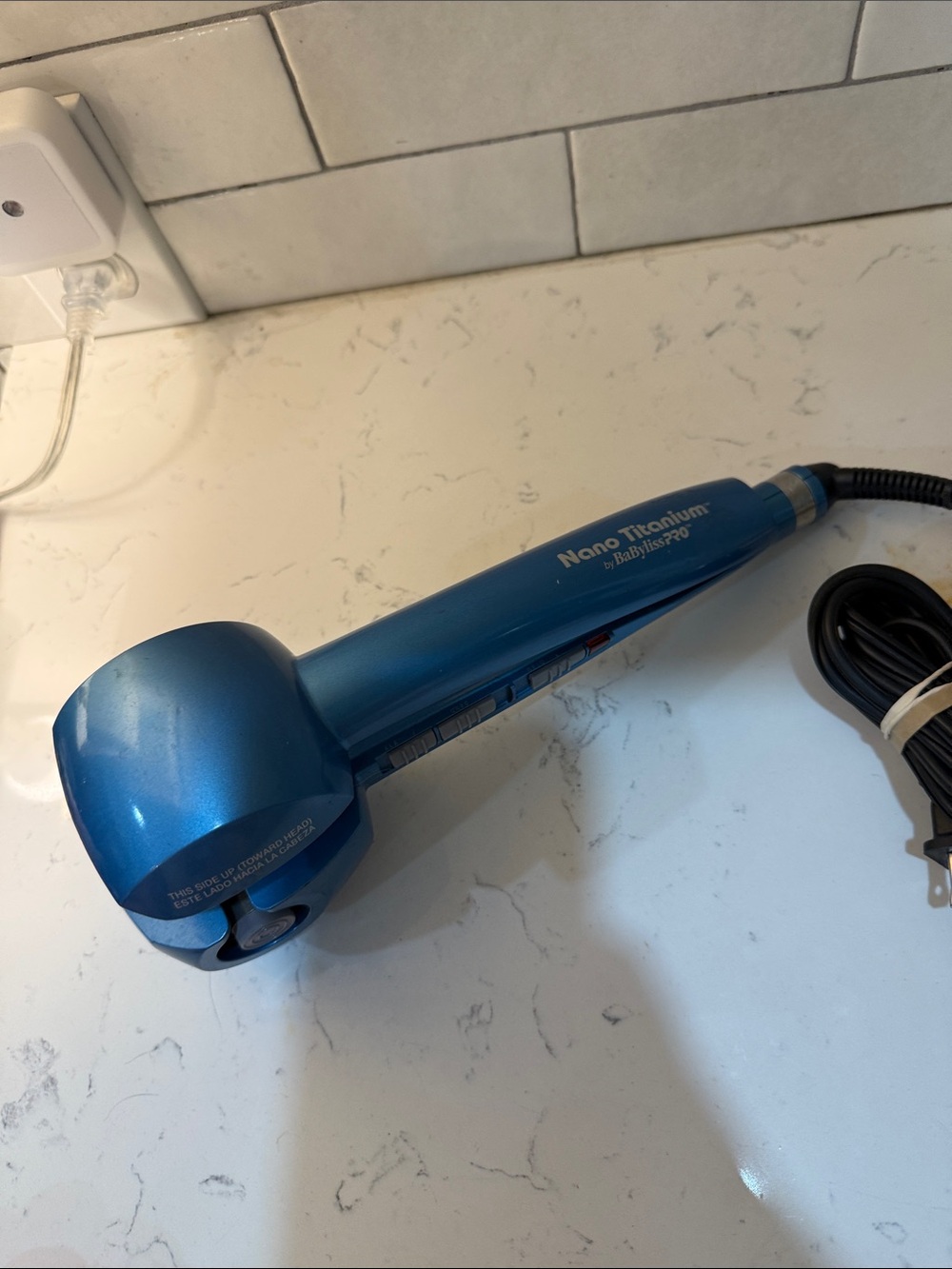 BaByliss Nano Titanium Automatic Curling Iron in Metallic Blue